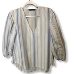 ZARA  blue and white striped shirt Photo 3