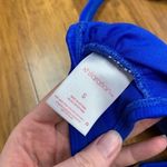 Xhilaration  Women's‎ Textured Ribbed Scoop Neck Halter Bikini Top Blue - Size S Photo 2