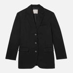 Everlane The 80’s Black Blazer Tencel Lyocell Cotton Blend Size 12 Photo 0