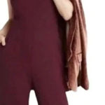 Eva Franco Charley Mock Neck Jumpsuit Maroon Burgundy Anthropologie X Small Red Size XS Photo 0