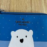 Kate Spade arctic friends polar bear leather L-zip card holder wallet key ring Photo 3