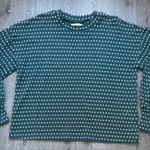Madewell Textured Jacquard Knit Long Sleeve Top Green Micro Floral Size Small Photo 0