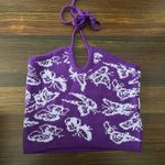 ASOS Purple and White Knitted Halter Top Photo 0