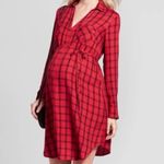 Ingrid and Isabel Red & Black Maternity Plaid Dress/Top “Shacket” Collared Size undefined Photo 2