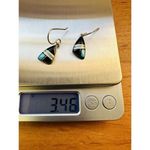 Genuine Indian Handcrafted Sterling Martinez Sterling Turquoise Onyx Earrings Photo 9