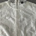 SheIn White Lace Detail Zip Back Crop Top Photo 2