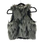 Naven  Womens Faux Fur Vest Zip Front Gray S Photo 1