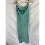 Lush Clothing NWT Lush Scoop Lace Neck Satin Cross Back Dress in Sea Green Size Medium Photo 2