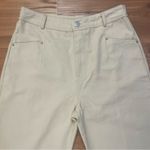 HYFVE  Khaki High Rise Wide Leg Lightweight Cotton Denim Trouser Pants Medium New Photo 4