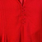 Carolina belle  Red Polka Dot V Neck Button Front Tunic Top Blouse Women Plus Photo 6