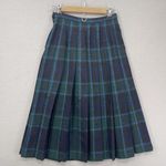 Pendleton Vest Skirt Set Womens 6 Green Blue Plaid Wool Petite Pleated Made USA Photo 13
