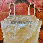 Dolls Kill horoscopez cry baby white y2k rhinestone bling tears tank Photo 2