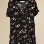 Hiatus NWOT  Black and Pink Floral Polka Dot Button Down Romper size small Photo 0