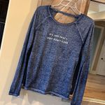 True Craft I Legit Don’t Care Graphic Tee Comfy Lightweight Stretchy Womens Large Blue Top Photo 6