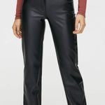 Aritzia Wilfred Black Faux Leather Melina Straight Leg Pants Photo 0