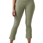 Athleta Elation Rib Crop Flare Pants High Waisted Yoga Stretch Green Medium Photo 0