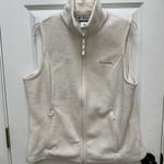 Columbia  Benton Springs Fleece Jacket Vest Women L White Full Zip High Neck Photo 0