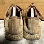 Sundance  Ashbury Lace Up Espadrilles Sneakers Low Top Suede Leather Tan 38 7.5 Photo 3
