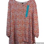 Mario Serrani  Tunic Top Pink Floral Casual  Size 2X Photo 0
