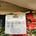 Blistella Crop Top Tan Red Tropical Floral Detail Sleeveless Sweetheart Neck Size M Photo 10