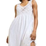 Aerie  White Boho Crochet Bodice Midi Dress Sleeveless Flowy Summer Beach M NWT Photo 0