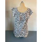 Anthropologie  Dolan womens top short sleeve blue print size S Photo 2