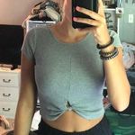 Bozzolo Ribbed Gray Crop Top Photo 0