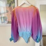 VICI Kylah Ombre Rainbow Sunset Drape Bodysuit in Purple Multi Size Small Photo 8