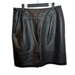 Ralph Lauren Nwt  Chestnut Brown Genuine Leather Pencil Skirt Photo 1