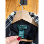 Ralph Lauren Lauren  Wool Plaid Shirt Jacket L Black Gray Shacket 100% Wool Photo 1