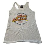 Harley Davidson Women’s Size S Muscle Tank Top Light Gray Wisconsin HD Biker Orange Photo 1