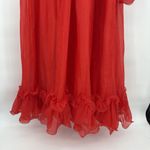 Vintage Red Ruffle Formal Dress Long Bow Gown Size Medium Photo 3