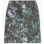 ATM Melillo Abstract Print Ripstop Cotton Skirt Grey Purple Turquoise Camo Sz 6 Blue Photo 6