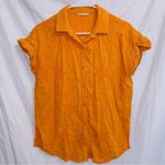 Splendid Orange Short Sleeve Textured Button Up Shirt size XS Photo 0