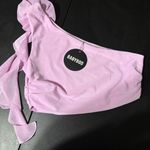 Babyboo Elegant Pink One-Shoulder Crop Top Photo 2