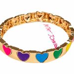 Betsey Johnson  Hearts Bracelet, Gold Tone Photo 4