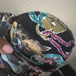 Diane Von Furstenburg Vintage Novelty Hats Feather Button Down Shirt XL Artsy Black Photo 12