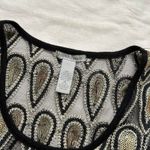 Charlotte Russe Black and gold sequin fringe sheer tank top size medium Photo 4