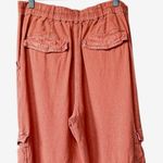 Anthropologie  Pilcro Rust Linen‎ Blend High Rise Relaxed Leg Cargo Pant Sz 32 Photo 4
