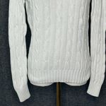 Vineyard Vines  White Cable Knit Cotton Blend Long Sleeve Sweater Womens Size M Photo 2