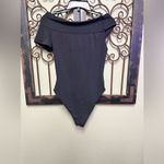 ZARA  black asymmetrical ruched gold embellished bodysuit Photo 2