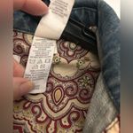 Liz Claiborne Embroidered Jean Jacket Size L Vintage W/ paisley bandana accents Photo 8