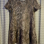 ZARA  | Animal Print Short Sleeve Sweatshirt Dress, Size M Photo 0