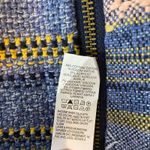 Lucky Brand Sweater Womens XS Blue Knit Aztec Zip Back Fringe Cuffs Zip Detail Photo 6