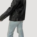 Mauritius Gila lamb leather faux sherpa lined motorcycle jacket size US 6 small Photo 19