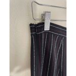 High Rise Size Small White & Red Pin Stripe Wide Leg Dress Pant Office Academia Black Photo 3