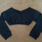 SheIn black cropped v-neck sweatshirt XS Photo 0