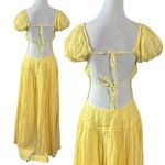 Free People  Feeling Bonita Midi Maxi Dress in Yellow Size Large Romantic Dainty Photo 11