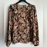 Nanette Lepore  long sleeve Blouse size xl gold brown tan Photo 1