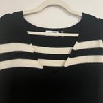 LNA Clothing Modal Blend Black & White Striped V Neck Long Sleeve Sweater Sz Lg Photo 1
